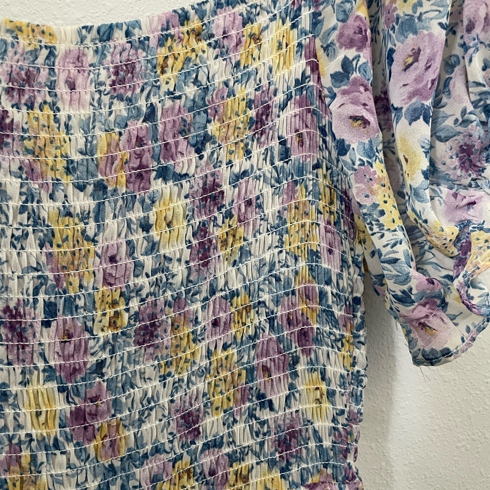 Floral Maxi Dress with Puffed Sleeves- Size 14 - Picture 7 of 8